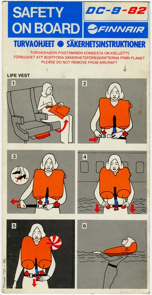 Image: safety information card: Finnair, Douglas DC-9-82 (MD-82)