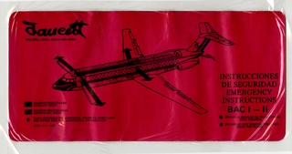 Image: safety information card: Faucett Airlines, BAC One-Eleven