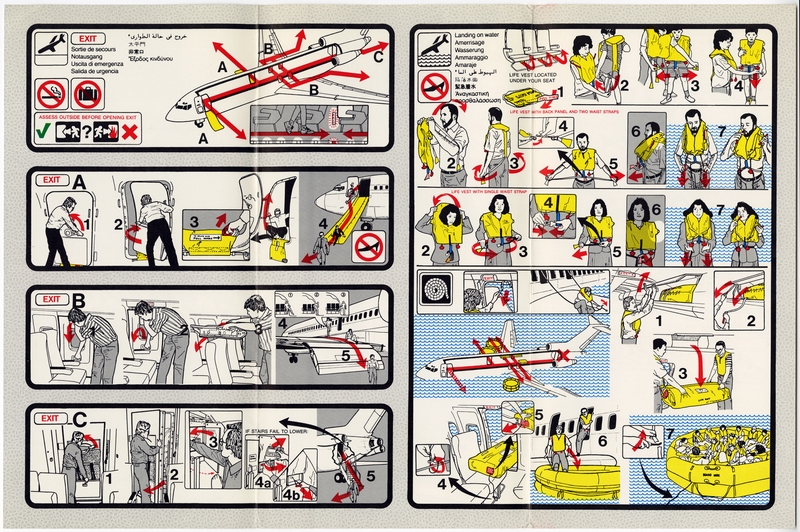 Image: safety information card: Express One, Boeing 727-100