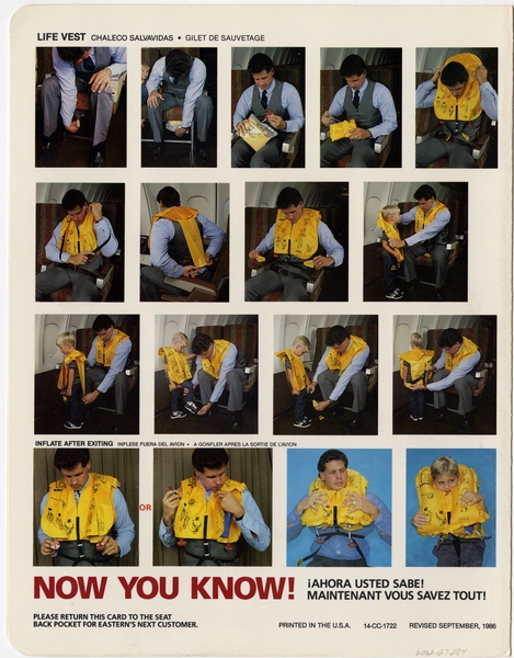 Image: safety information card: Eastern Air Lines, Boeing 727-200