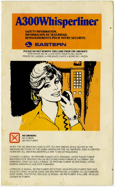 Image: safety information card: Eastern Air Lines, Airbus A300 "Whisperliner"