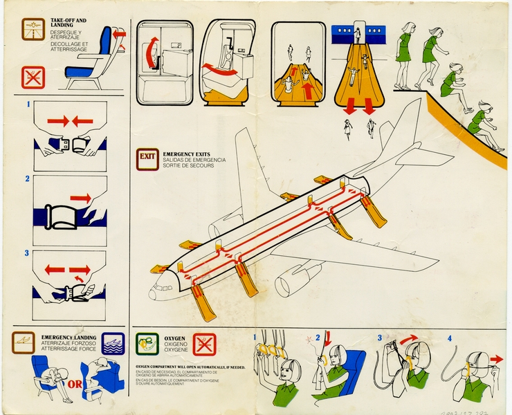 Image: safety information card: Eastern Air Lines, Airbus A300 "Whisperliner"