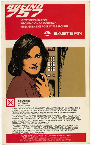 Image: safety information card: Eastern Air Lines, Boeing 757