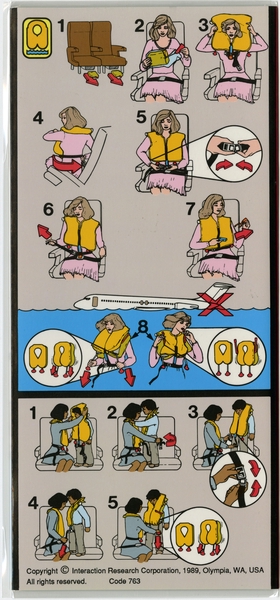 Image: safety information card: Midway, Douglas DC-9 Series 30