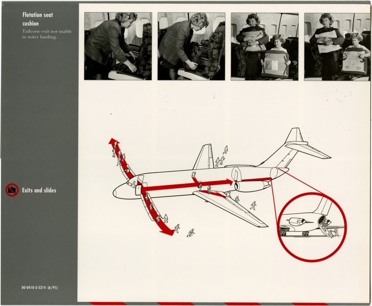 Image: safety information card: Northwest Airlines, Douglas DC-9 Series 10
