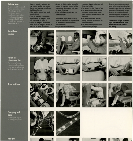 Image: safety information card: Northwest Airlines, Douglas DC-9 Series 10