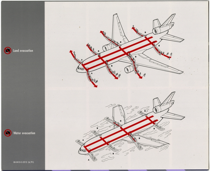 Image: safety information card: Northwest Airlines, McDonnell Douglas DC-10