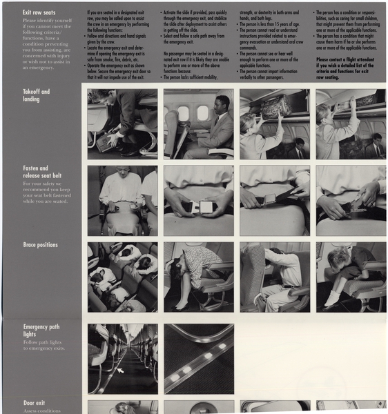 Image: safety information card: Northwest Airlines, Boeing 727-100