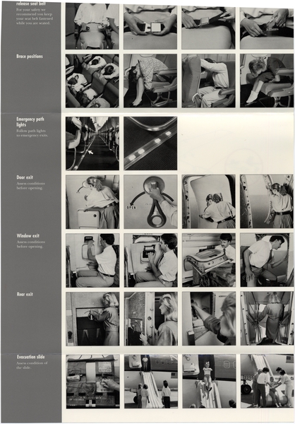 Image: safety information card: Northwest Airlines, Boeing 727-100