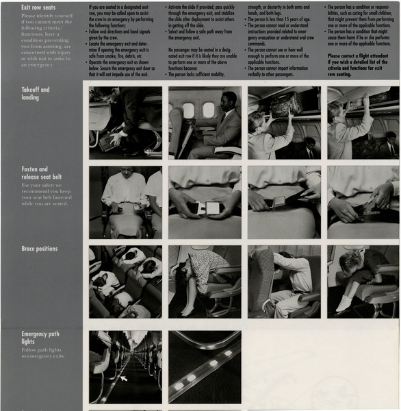 Image: safety information card: Northwest Airlines, Boeing 727-200