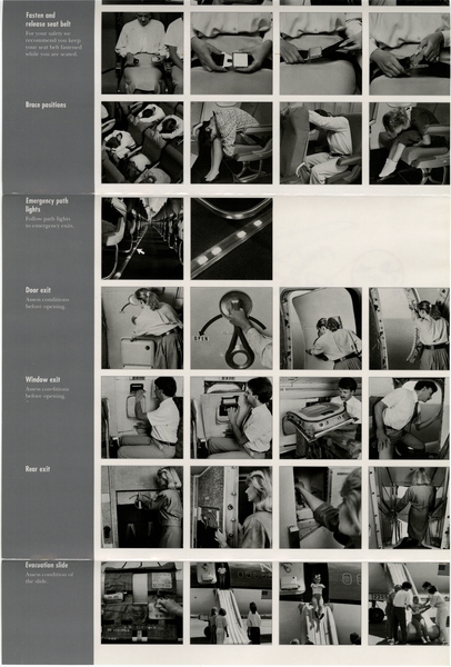 Image: safety information card: Northwest Airlines, Boeing 727-200