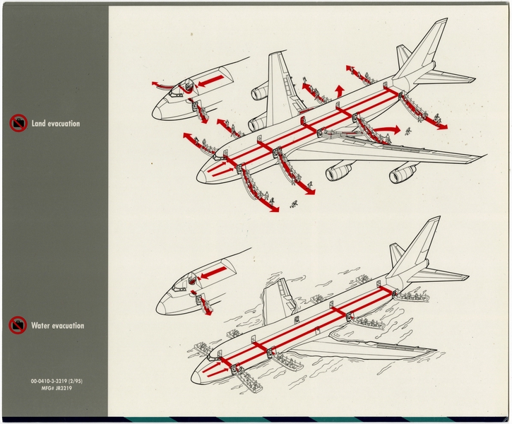 Image: safety information card: Northwest Airlines, Boeing 747