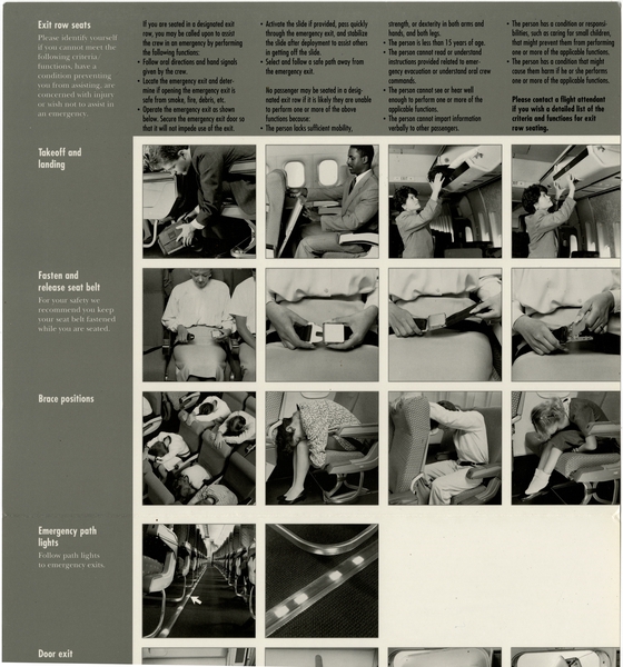 Image: safety information card: Northwest Airlines, Boeing 747