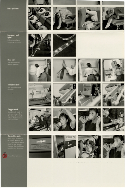 Image: safety information card: Northwest Airlines, Boeing 747