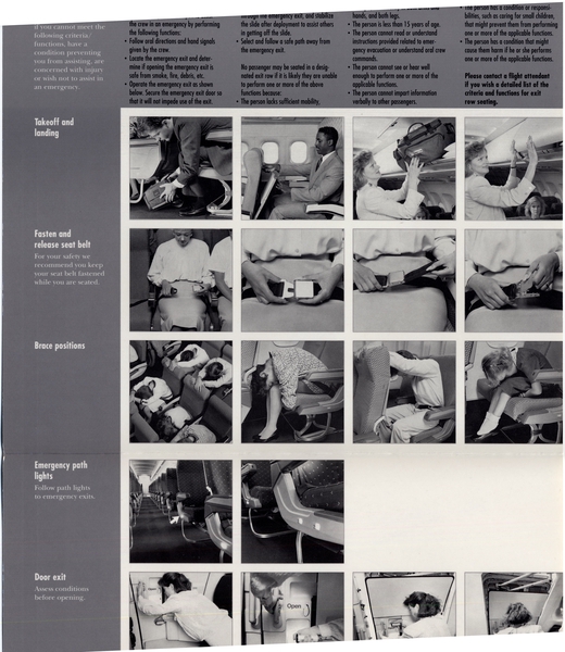Image: safety information card: Northwest Airlines, Airbus A320