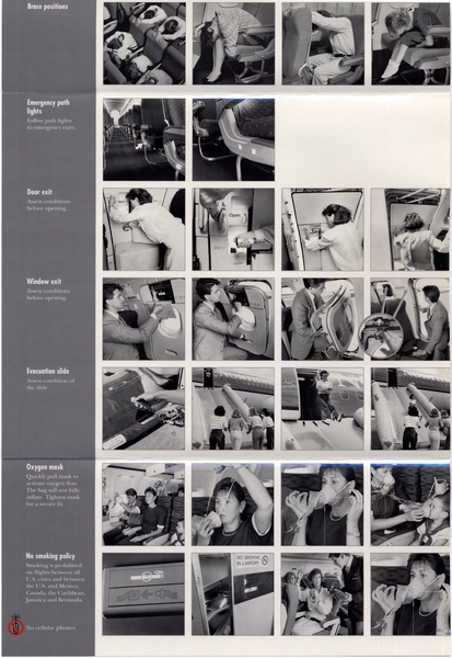 Image: safety information card: Northwest Airlines, Airbus A320