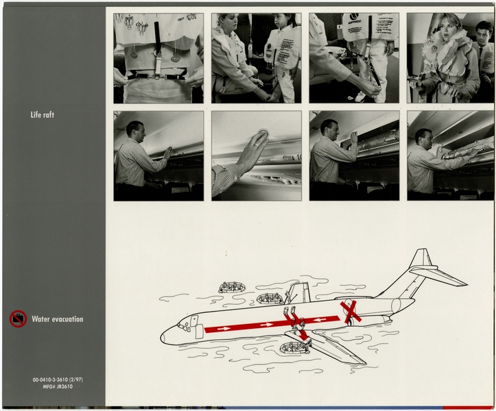 Image: safety information card: Northwest Airlines, Douglas DC-9 Series 30 / 40 / 50