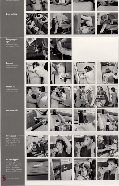 Image: safety information card: Northwest Airlines, Airbus A320