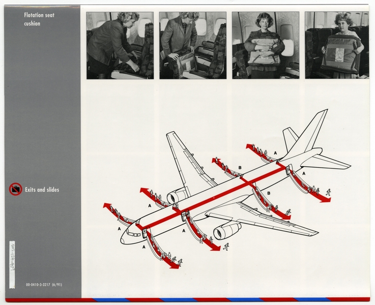 Image: safety information card: Northwest Airlines, Boeing 757