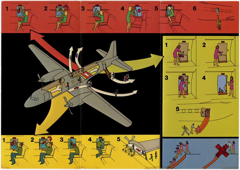 Image: safety information card: North Central Airlines, Convair 580