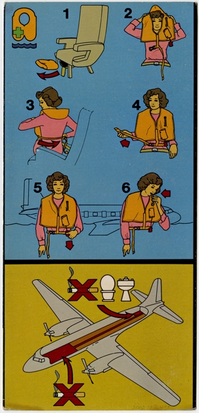 Image: safety information card: North Central Airlines, Convair 580