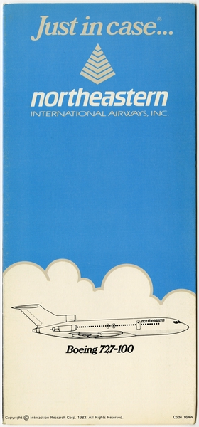 Image: safety information card: Northeast International Airways, Boeing 727-100