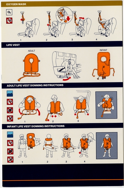 Image: safety information card: Singapore Airlines, Boeing 747-300