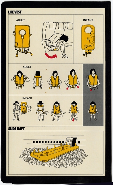 Image: safety information card: Singapore Airlines, Boeing 747