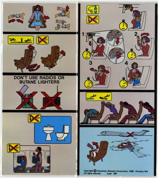 Image: safety information card: Republic Airlines, Boeing 727-200