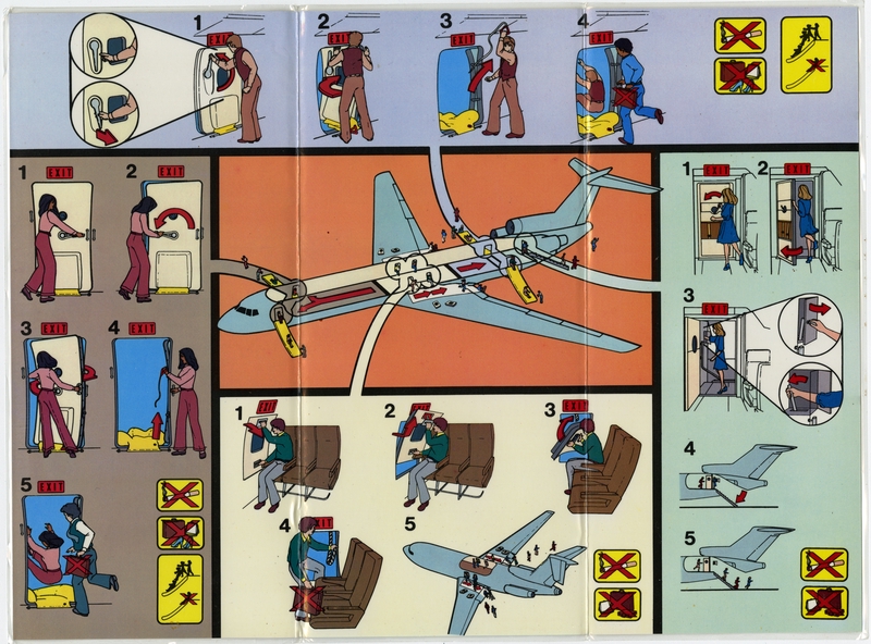 Image: safety information card: Republic Airlines, Boeing 727-200