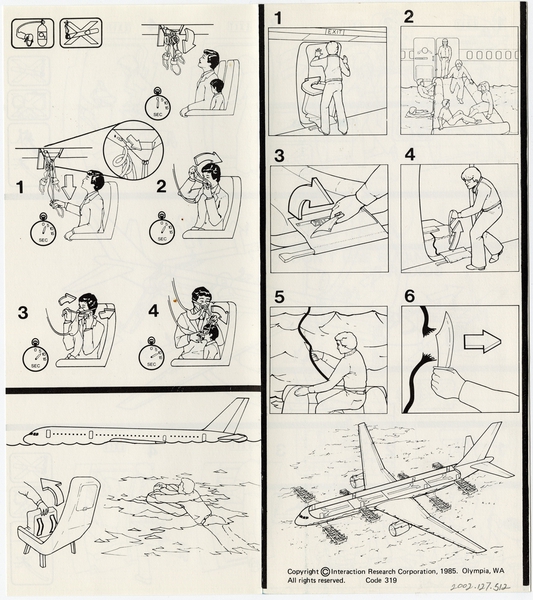 Image: safety information card: Republic Airlines, Boeing 757