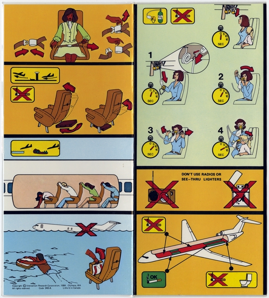 Image: safety information card: Republic Airlines, Boeing 727-200