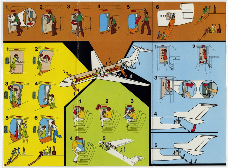 Image: safety information card: Republic Airlines, Boeing 727-200