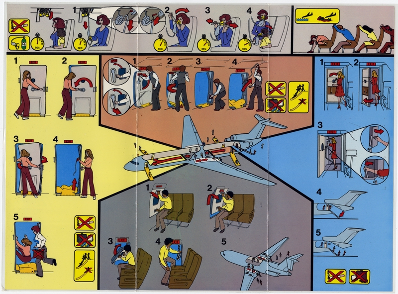Image: safety information card: Republic Airlines, Boeing 727-200