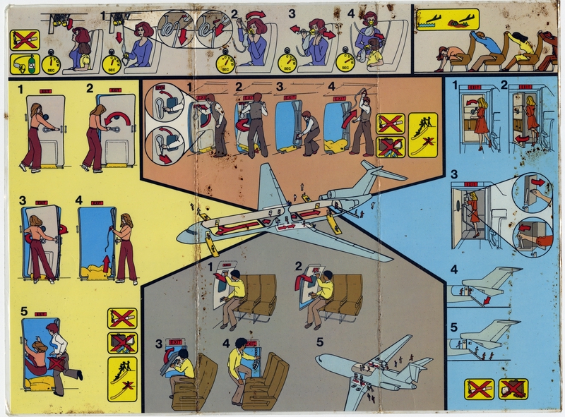 Image: safety information card: Republic Airlines, Boeing 727-200