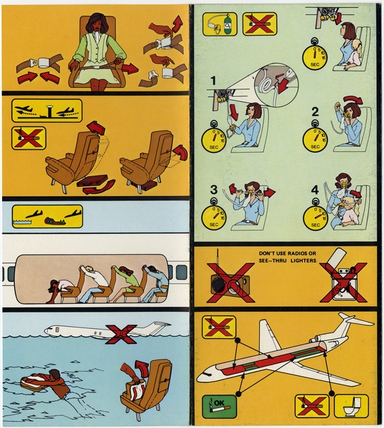 Image: safety information card: Republic Airlines, Boeing 727-200
