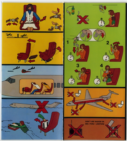Image: safety information card: Republic Airlines, Boeing 727-200