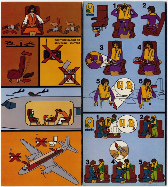 Image: safety information card: Republic Airlines, Convair 580