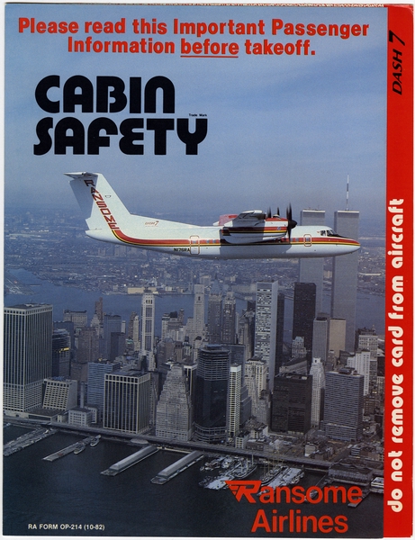 Image: safety information card: Ransome Airlines, de Havilland DHC-7 Dash 7