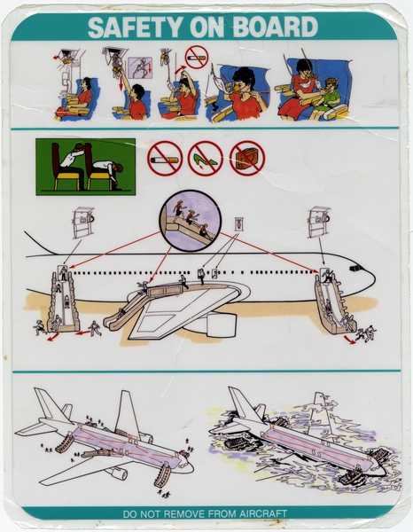 Image: safety information card: Qantas Airways, Boeing 767-338
