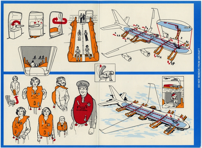 Image: safety information card: Qantas Airways, Boeing 747B