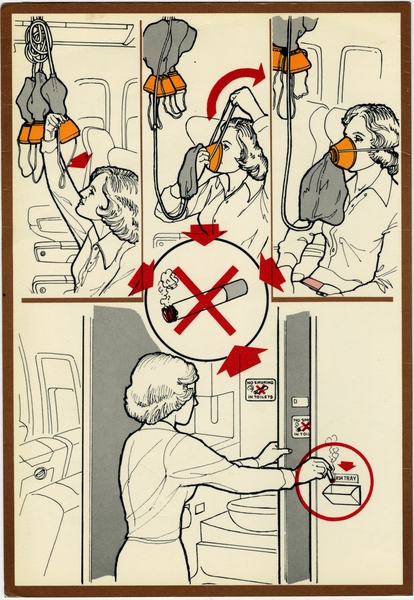Image: safety information card: Qantas Airways, Boeing 747B