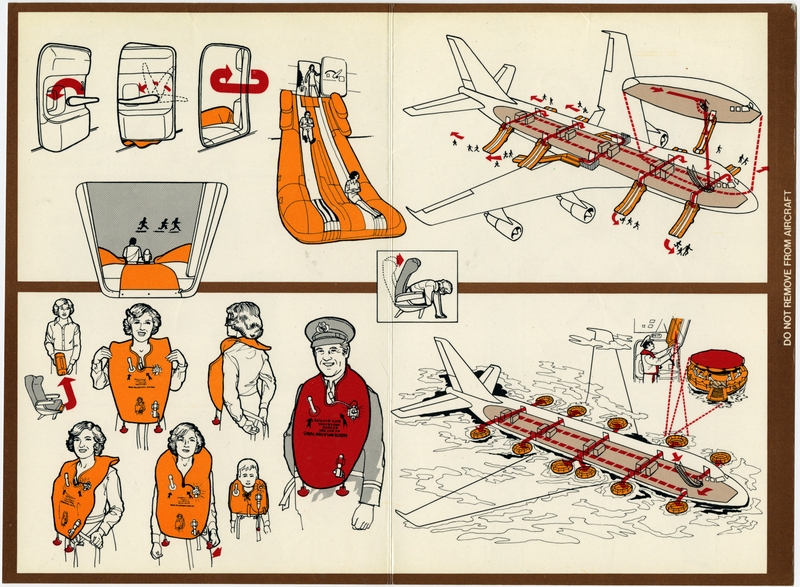 Image: safety information card: Qantas Airways, Boeing 747B