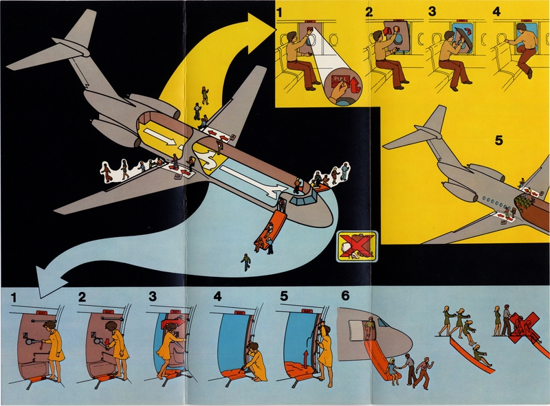 Image: safety information card: Pacific Express, BAC One-Eleven