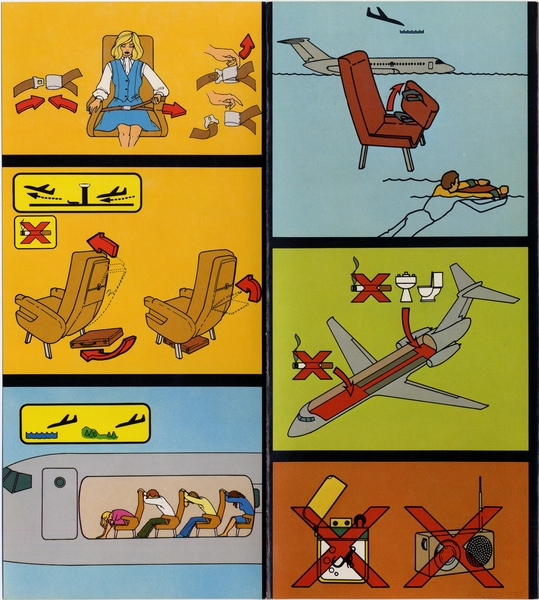 Image: safety information card: Pacific Express, BAC One-Eleven