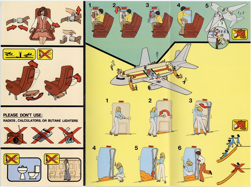 Image: safety information card: Pacific Express, Boeing 737