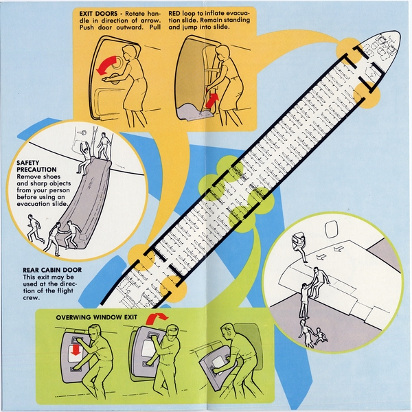 Image: safety information card: Pacific Southwest Airlines (PSA), Boeing 727-200