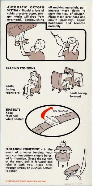Image: safety information card: Pacific Southwest Airlines (PSA), Boeing 727-200