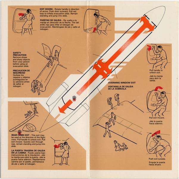 Image: safety information card: Pacific Southwest Airlines (PSA), Douglas DC-9-30