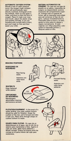 Image: safety information card: Pacific Southwest Airlines (PSA), Douglas DC-9-30